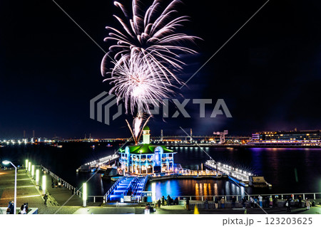 《神奈川県》横浜ナイトフラワーズ・横浜港を彩る花火 123203625