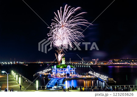 《神奈川県》横浜ナイトフラワーズ・横浜港を彩る花火 123203626