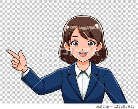 A woman pointing her finger A woman pointing her finger 123203913