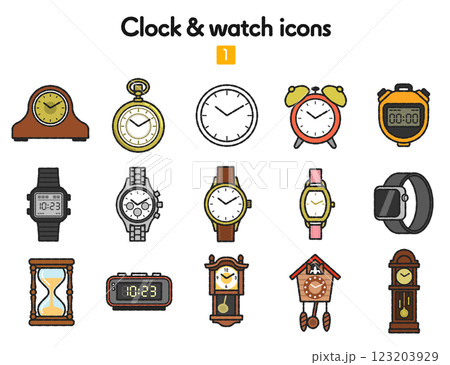 時計のアイコン集 時計のアイコン集 123203929