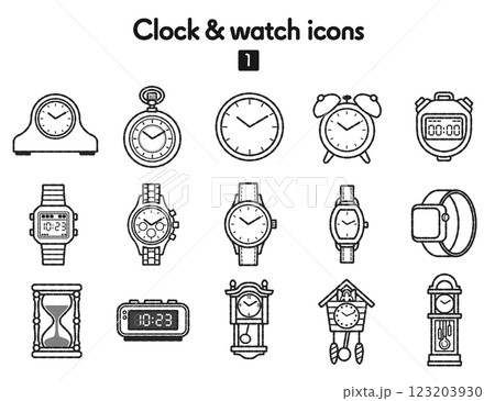 時計のアイコン集 123203930