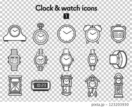 Clock icon collection Clock icon collection 123203930