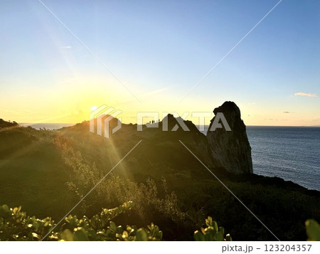 壱岐島 猿岩 夕焼けの風景 壱岐島 猿岩 夕焼けの風景 123204357