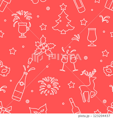 New year 2025 Christmas vector seamless pattern 123204437