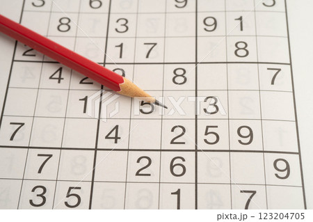 Sudoku puzzle, game to play for keep you brain younger for developing Alzheimer disease in senior patient. Sudoku puzzle, game to play for keep you brain younger for developing Alzheimer disease in senior patient. 123204705
