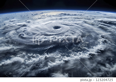 Hurricane, tornado from space. Generative AI 123204725