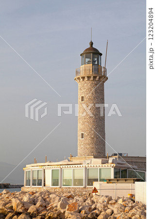 The Patras Lighthouse along the coast 123204894
