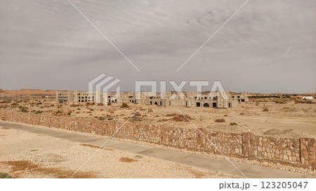 Unfinished resort emerging from the desert in marsa alam, egypt Unfinished resort emerging from the desert in marsa alam, egypt 123205047