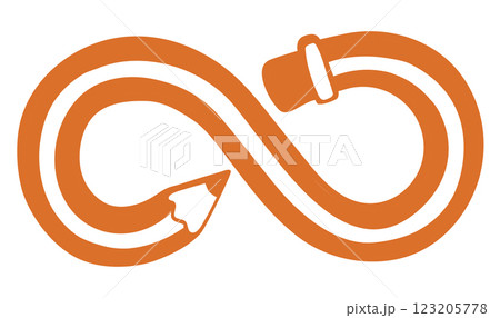 Pencil in the form of infinity. Vector drawing Pencil in the form of infinity. Vector drawing 123205778
