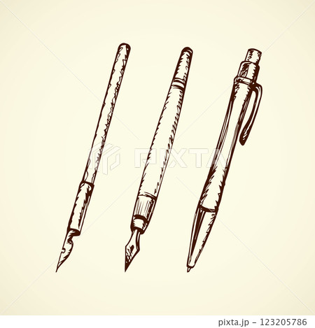 Old pen. Vector drawing Old pen. Vector drawing 123205786