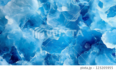 Translucent blue ice texture with intricate patterns and layers Translucent blue ice texture with intricate patterns and layers 123205955