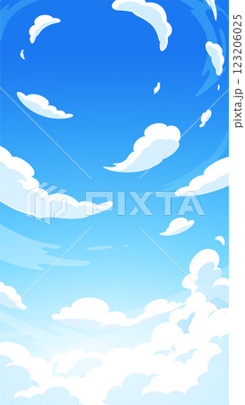 見上げた空の背景イラスト_16:9_縦 123206025