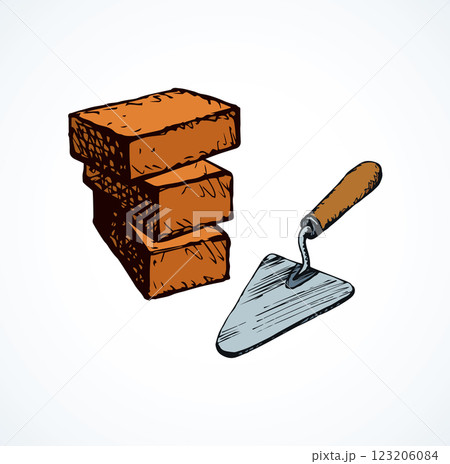 Trowel. Vector drawing Trowel. Vector drawing 123206084