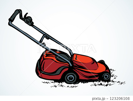Lawn mower. Vector drawing object Lawn mower. Vector drawing object 123206108