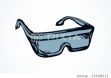 Protective glasses. Vector drawing 123206113