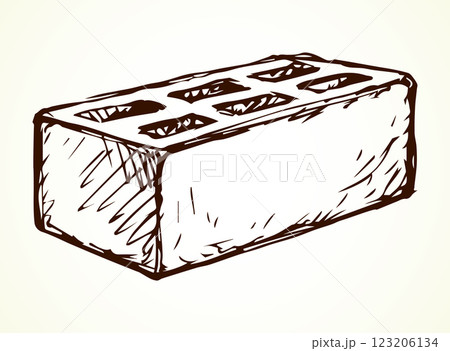 Brick. Vector drawing icon sign Brick. Vector drawing icon sign 123206134
