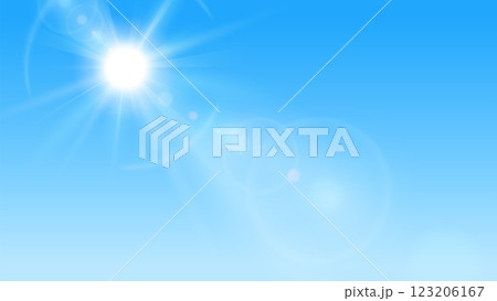 空に太陽の日差しの光の背景イラスト_16:9 空に太陽の日差しの光の背景イラスト_16:9 123206167