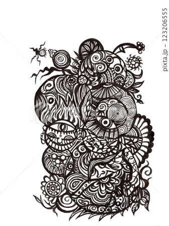 eye・アイ・目（自由、抽象、個性、混沌）ビジュアルアート 123206555