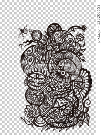 eye・アイ・目（自由、抽象、個性、混沌）ビジュアルアート 123206555