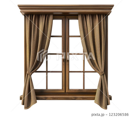 Window with Curtains 123206586