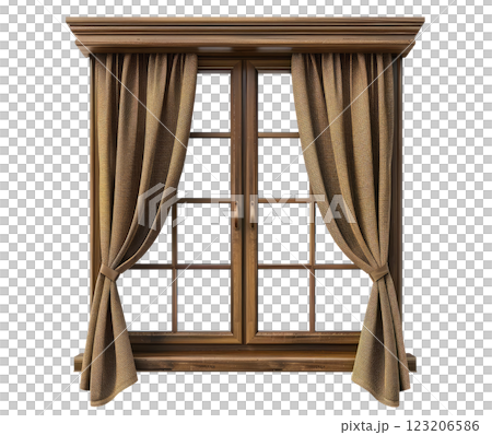 Window with Curtains 123206586