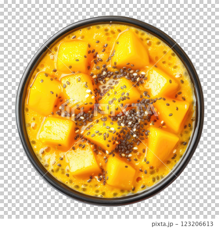 Mango with Coconut Chia Pudding 123206613