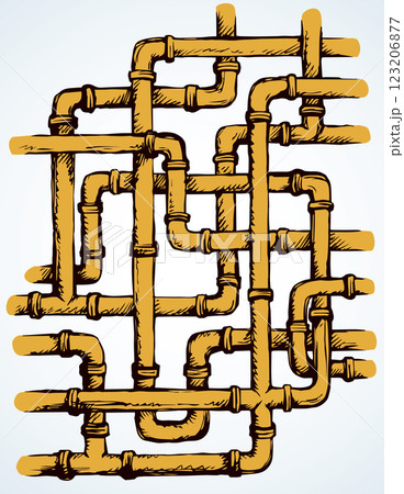 Plumbing pipes. Vector drawing symbol 123206877
