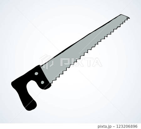 Iron hand saw. Vector drawing 123206896