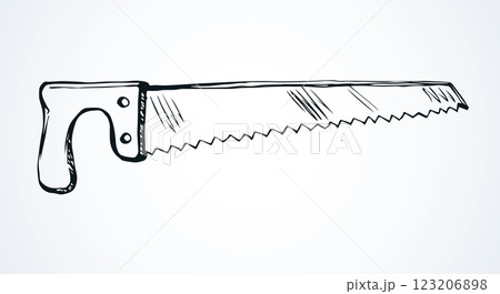 Iron hand saw. Vector drawing 123206898
