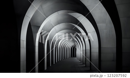 Repeating arches in striking black-and-white architectural textures Repeating arches in striking black-and-white architectural textures 123207592