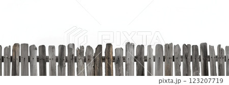 Old wooden fence isolated on a white background. Old wooden fence isolated on a white background. 123207719