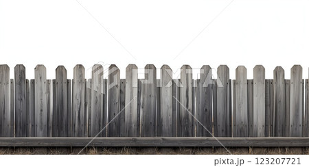 Old wooden fence isolated on a white background. 123207721