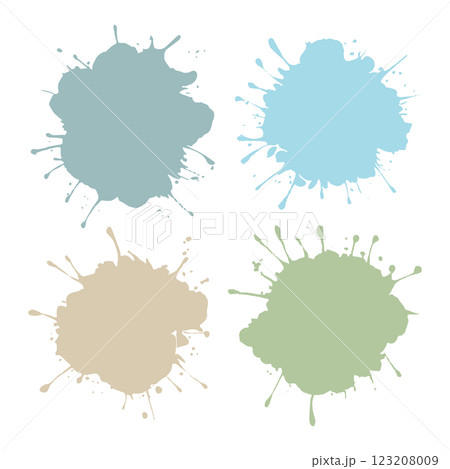 A collection of colorful watercolor splashes with ink splatters. Vibrant abstract paint stains on a white background. A collection of colorful watercolor splashes with ink splatters. Vibrant abstract paint stains on a white background. 123208009