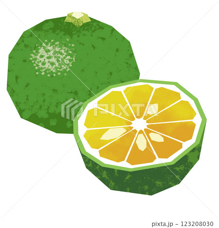 切り絵風のかぼす 切り絵風のかぼす 123208030