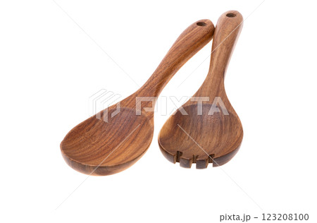 wooden spatulas isolated wooden spatulas isolated 123208100