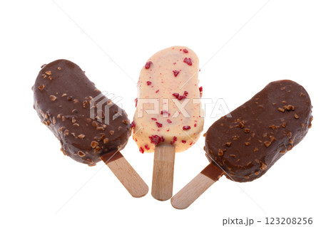 Ice cream on a stick isolated Ice cream on a stick isolated 123208256