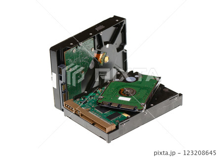Isolated computer hard disk drives 123208645