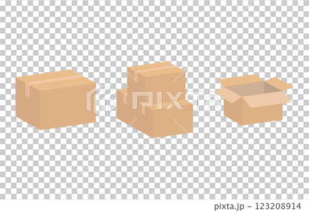 簡單的紙板向量插圖集材料 123208914