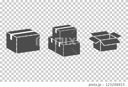 シンプルな段ボールのベクターアイコンイラストセット素材 123208915