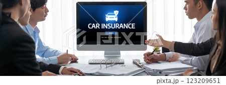 Analyst team working on data analysis dashboard on laptop screen. Insight 123209651