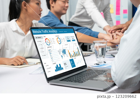 Computer software for website traffic analytics data on computer screen brisk Computer software for website traffic analytics data on computer screen brisk 123209662