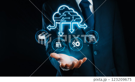 Cloud Computing Power Enhance Cloud Strategy for Business UUID 123209675