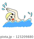 泳ぐ　動作のイラスト 123209880