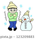 寒い　動作のイラスト 123209883