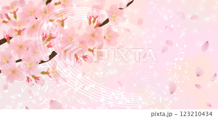 満開の桜の花の背景素材 123210434