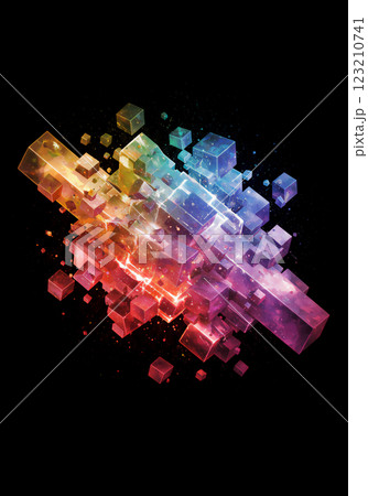 カラフルキューブ - デジタルアート 123210741