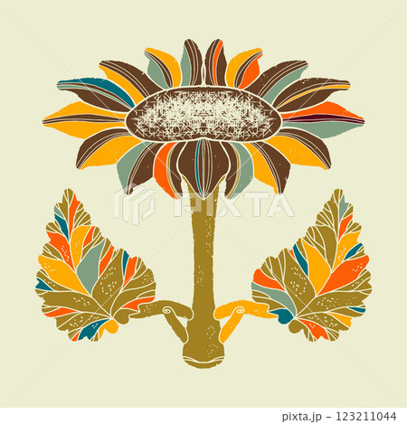 hand drawn set of sunflowers hand drawn set of sunflowers 123211044
