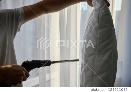 Steam Cleaning in Progress We Are Freshening Up Your Bedding for a Cozy Experience Steam Cleaning in Progress We Are Freshening Up Your Bedding for a Cozy Experience 123211055