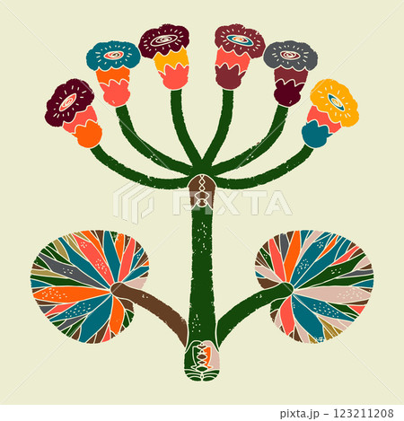 hand drawn floral border with letters made of paper hand drawn floral border with letters made of paper 123211208