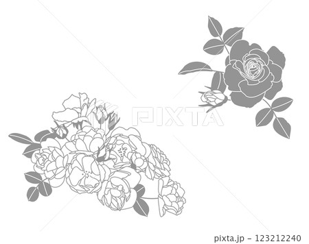バラのフレームイラスト ベクター素材 バラのフレームイラスト ベクター素材 123212240